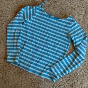 Garnet Hill Striped Blue Girls Shirt